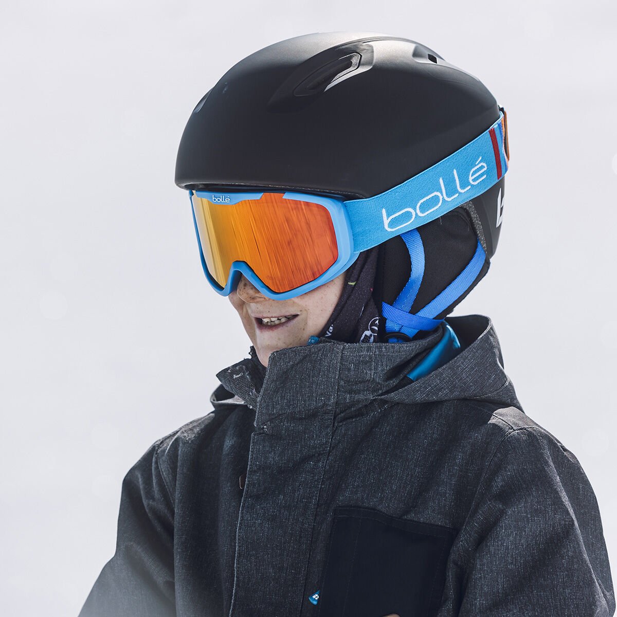 Bollé ATMOS YOUTH MIPS Ski Helmets Black Blue Matte | 458601-OQY