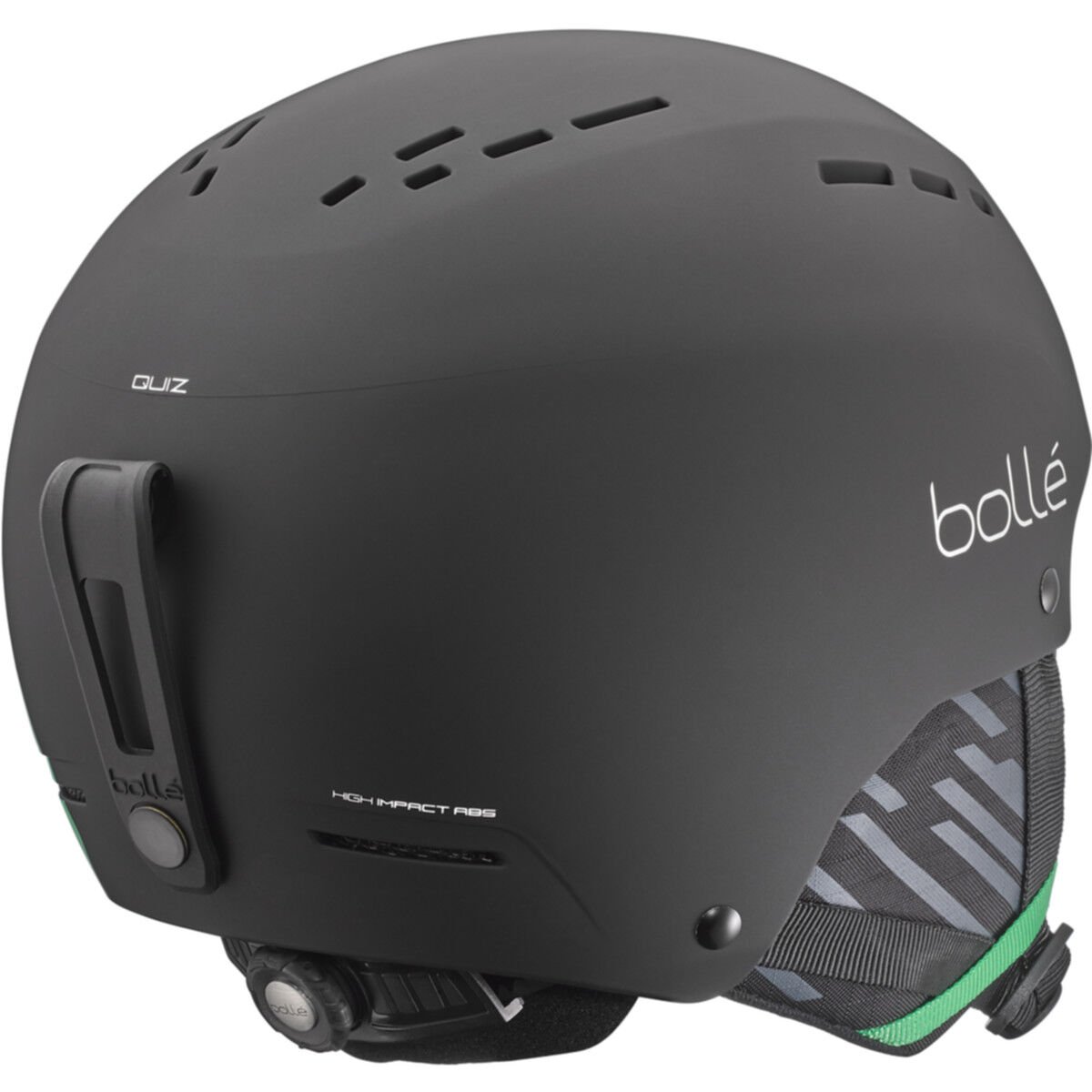 Bollé QUIZ Ski Helmets Black Green Matte | 164082-DHB